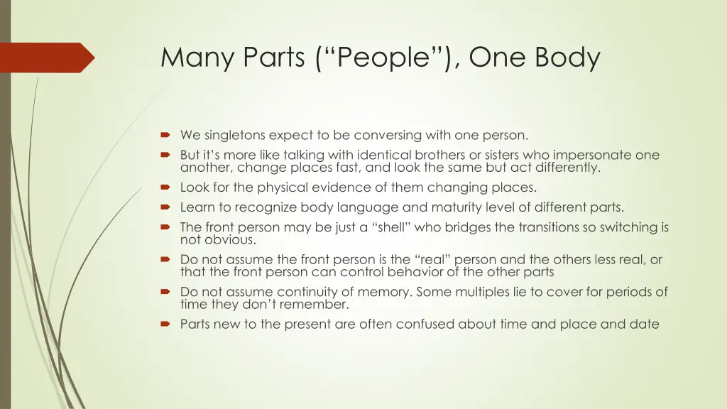 many parts people one body