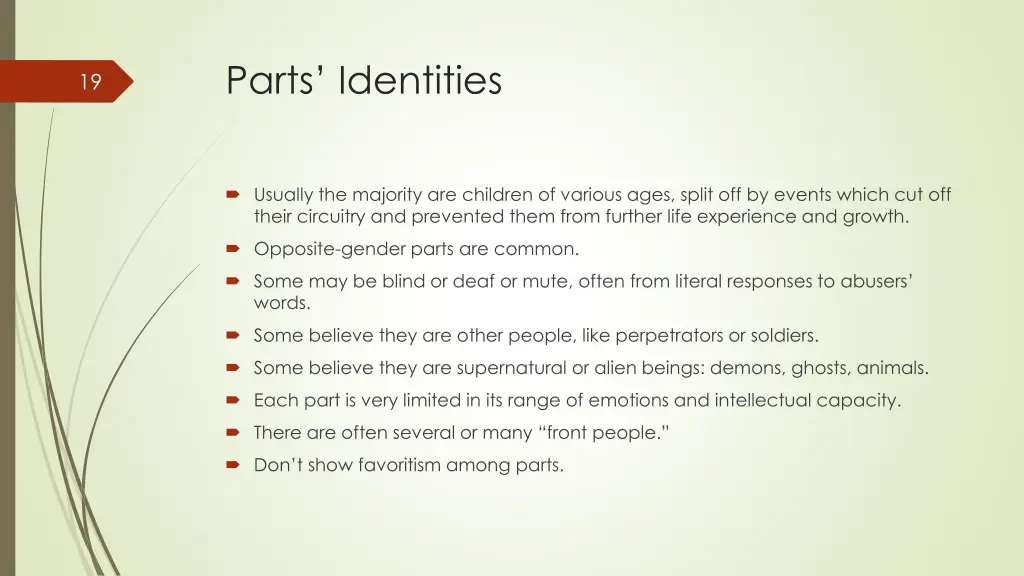 parts identities