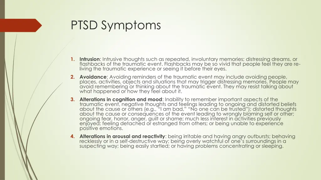 ptsd symptoms