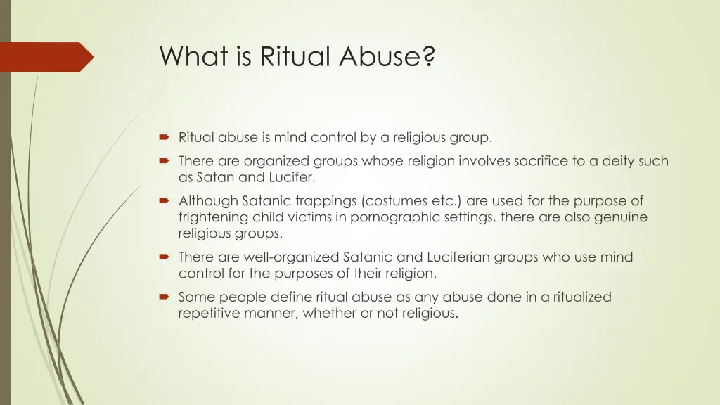what is ritual abuse