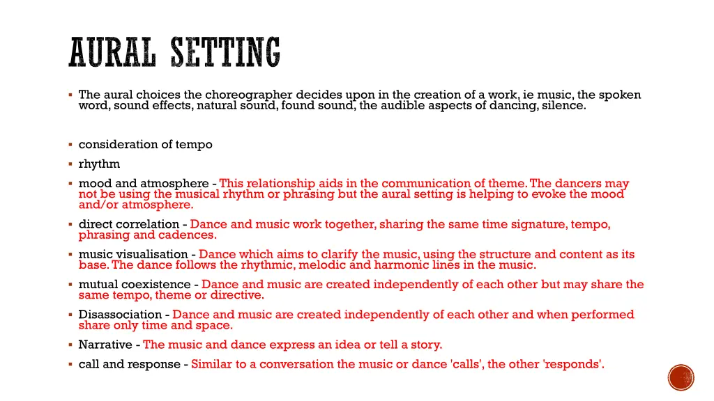 aural setting