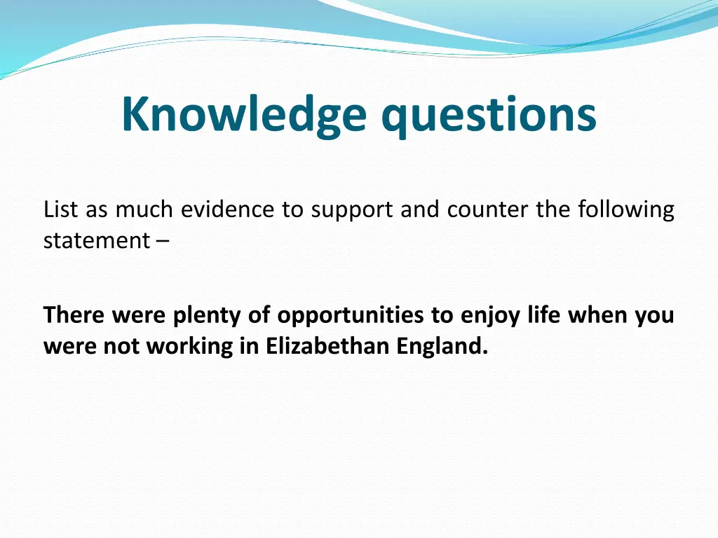 knowledge questions