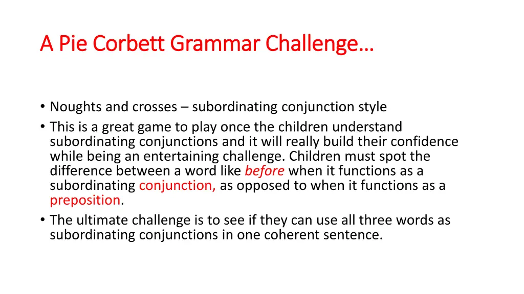 a pie corbett grammar challenge a pie corbett