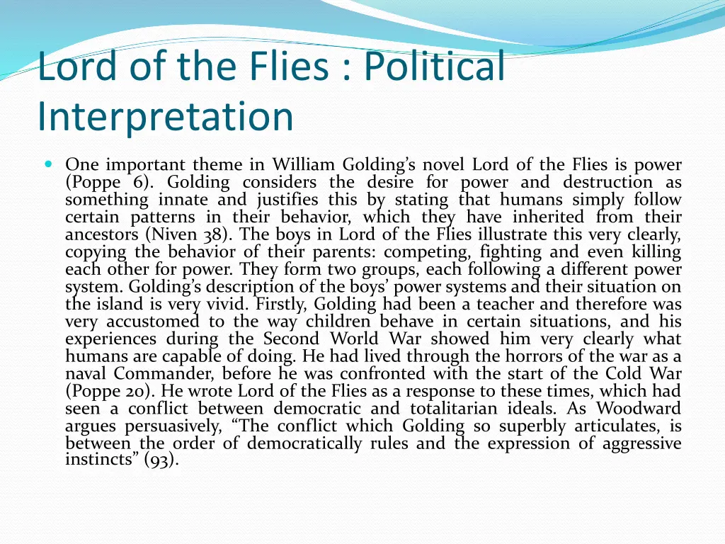 lord of the flies political interpretation