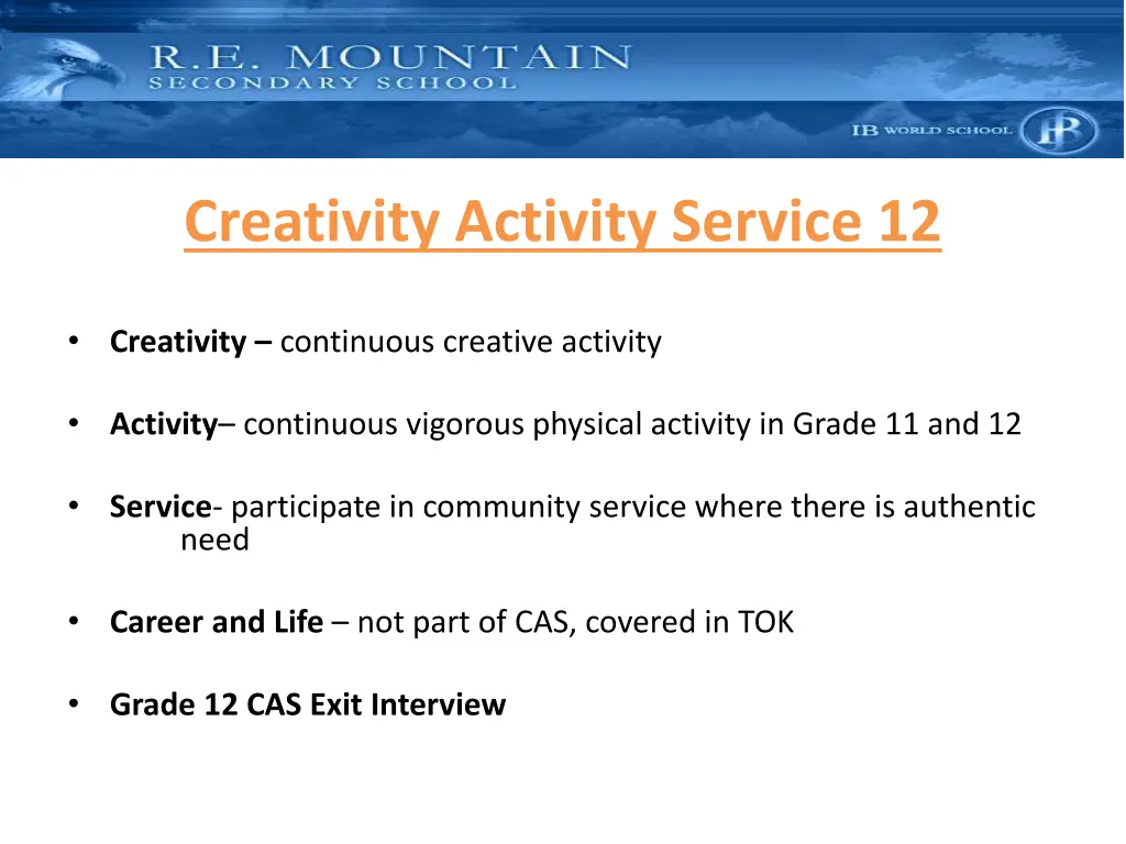 creativity activity service 12