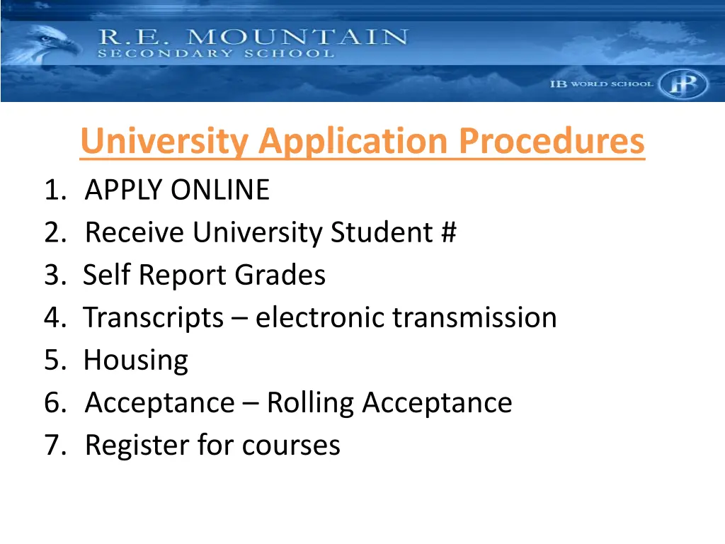 university application procedures 1 apply online 1