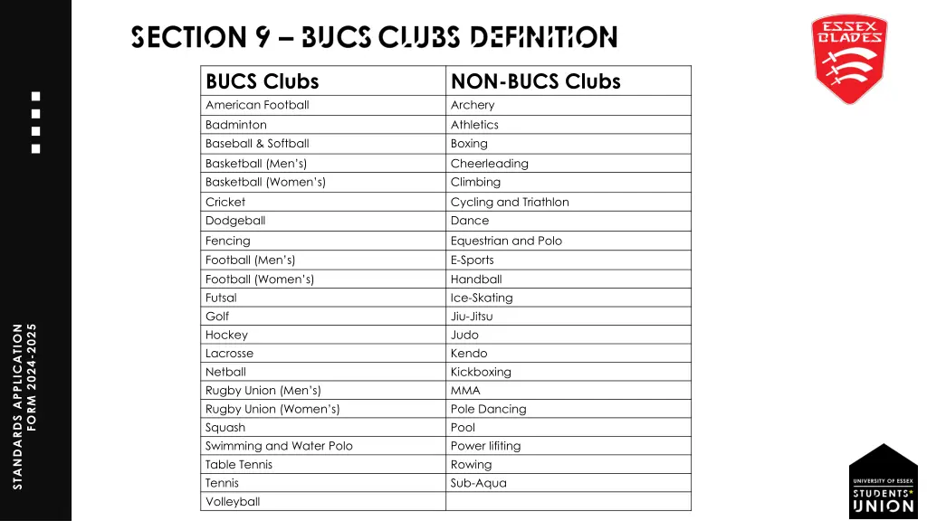bucs clubs american football