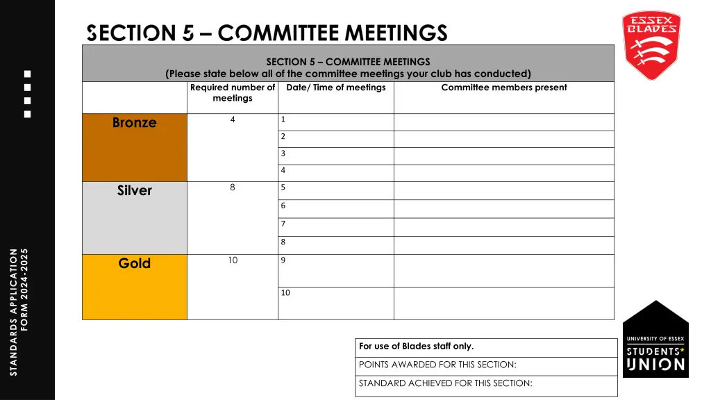 section 5 committee meetings