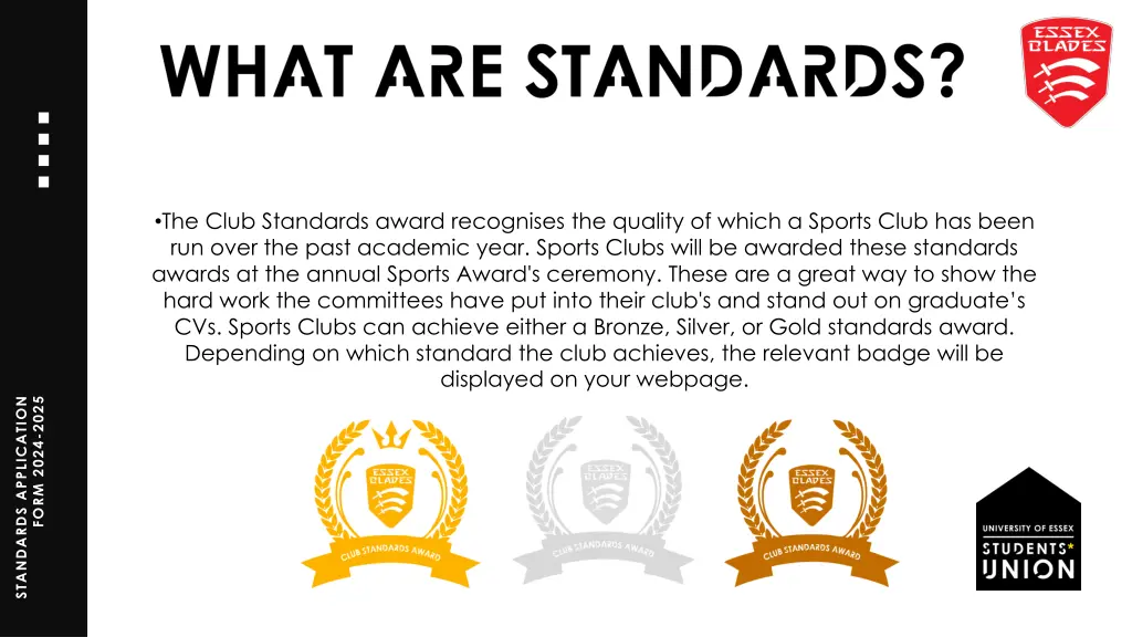 the club standards award recognises the quality