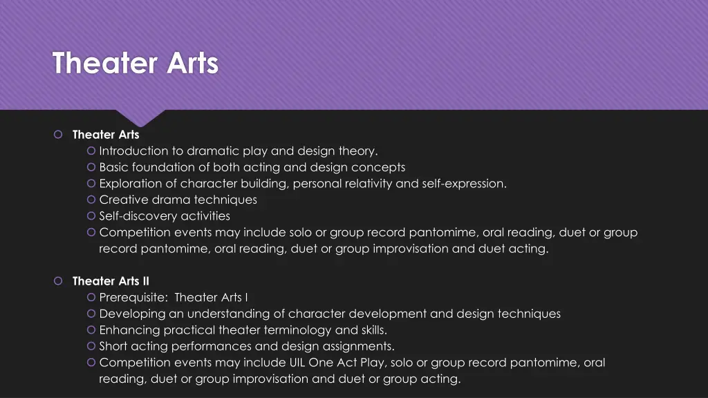 theater arts