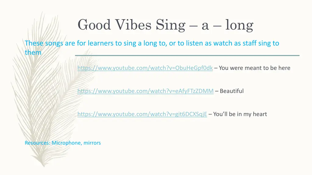 good vibes sing a long