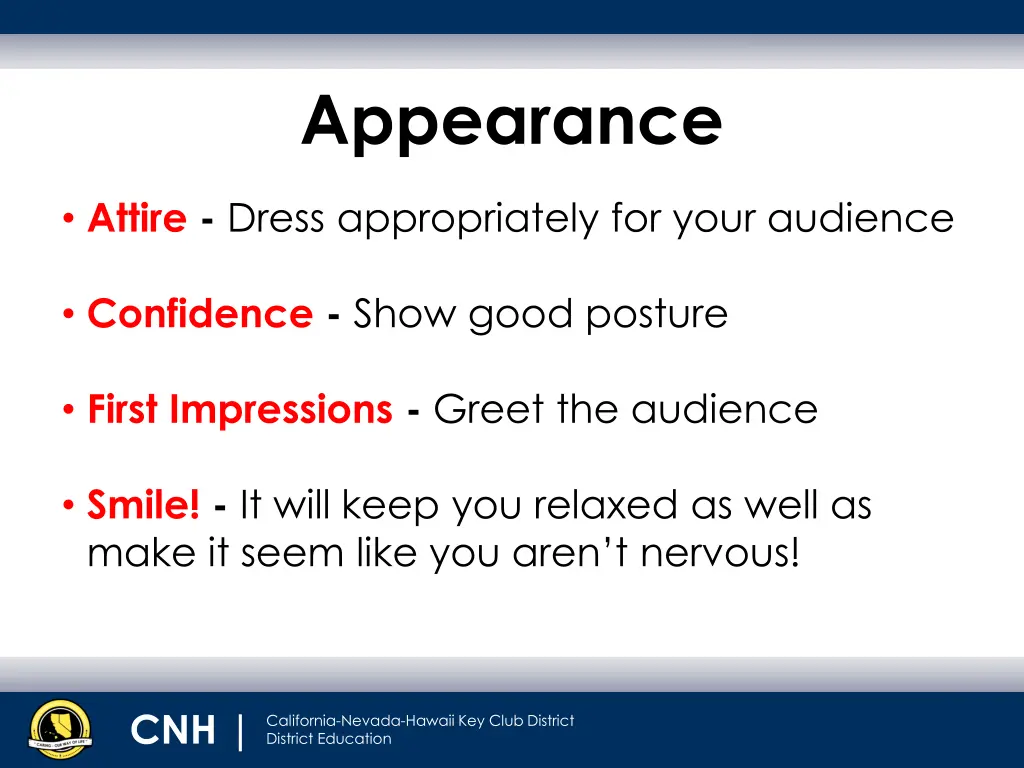 appearance