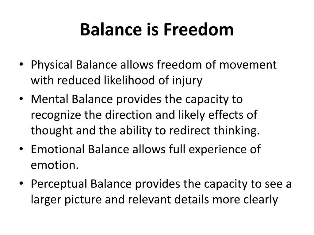 balance is freedom