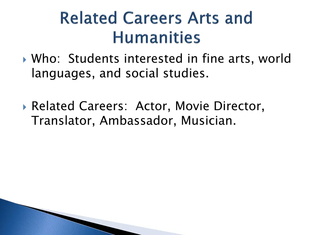 who students interested in fine arts world