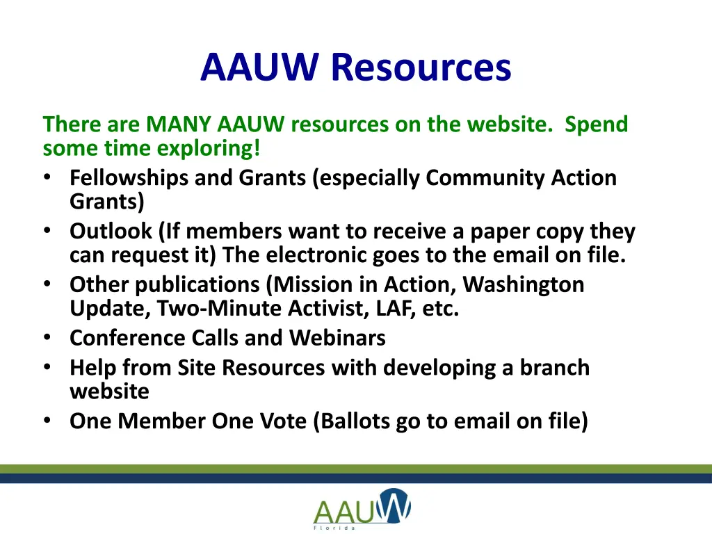 aauw resources