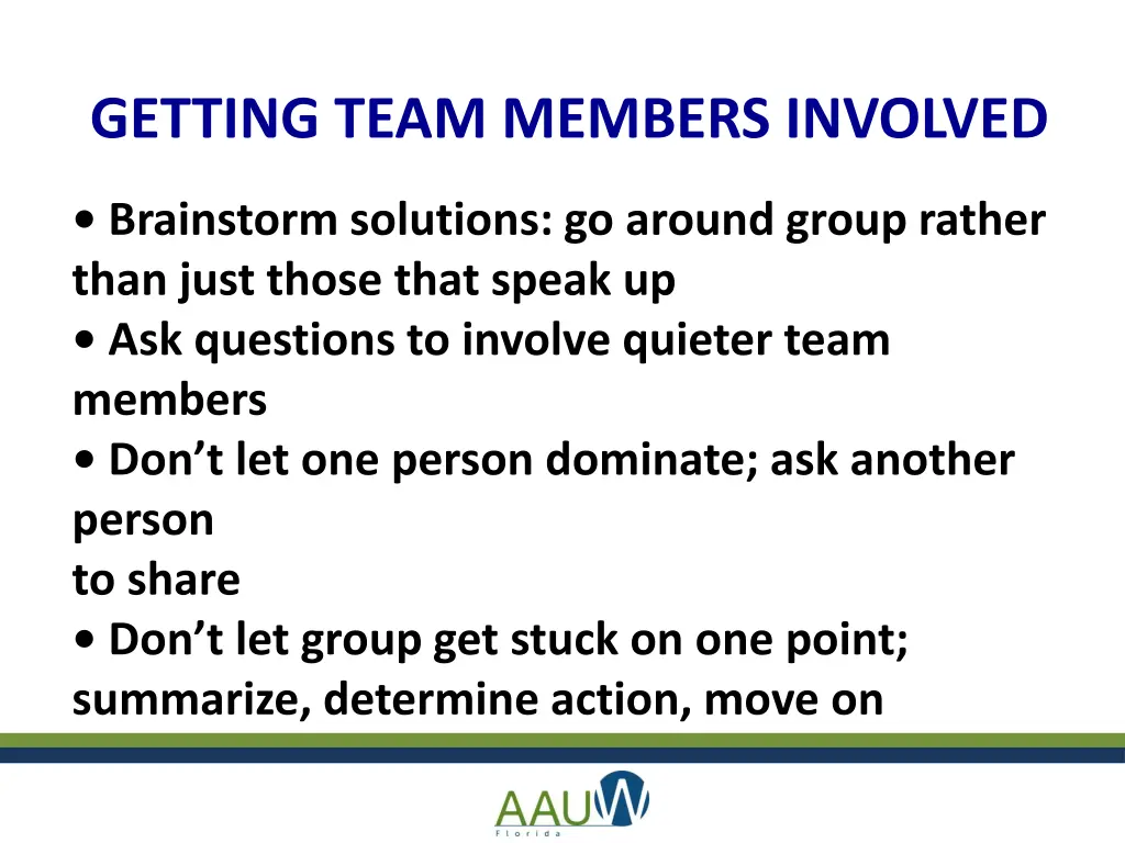 getting team members involved