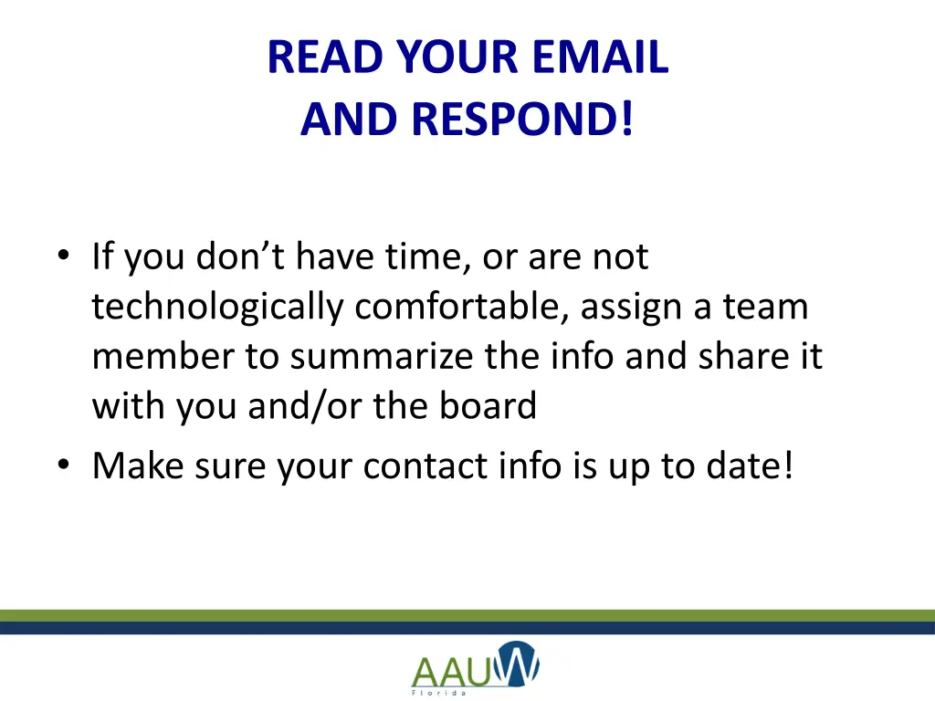 read your email and respond