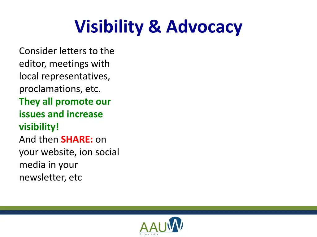 visibility advocacy