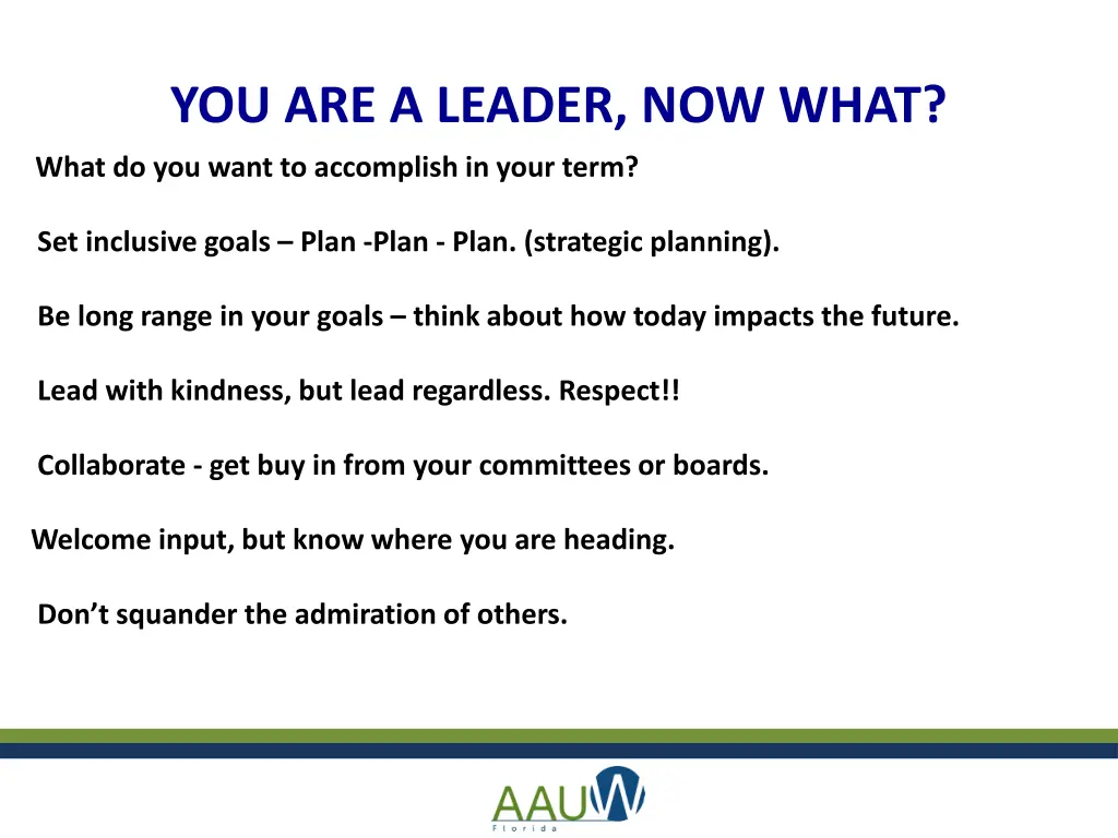 you are a leader now what