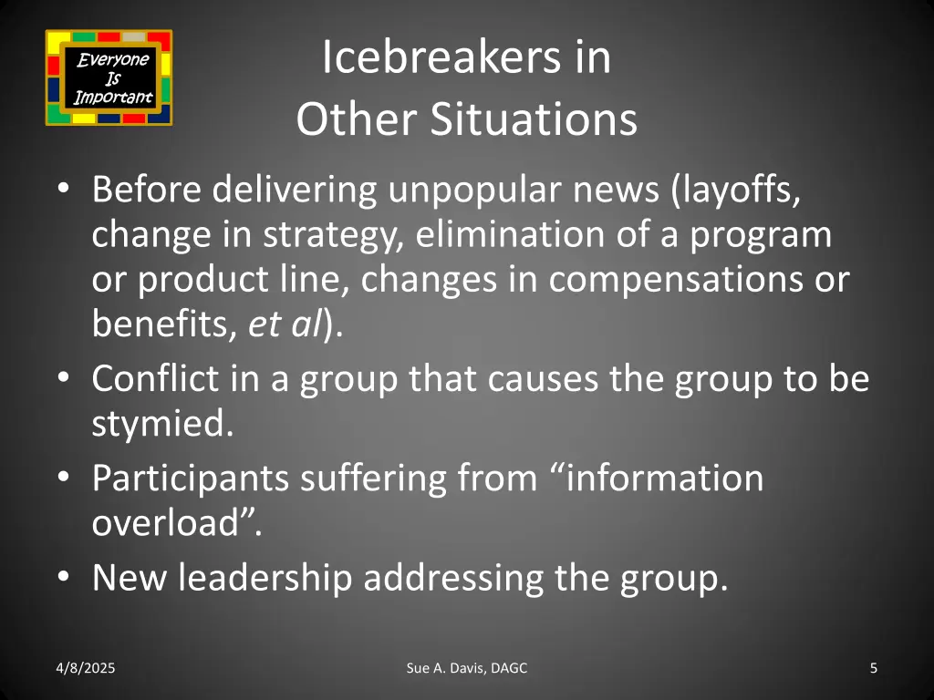 icebreakers in other situations