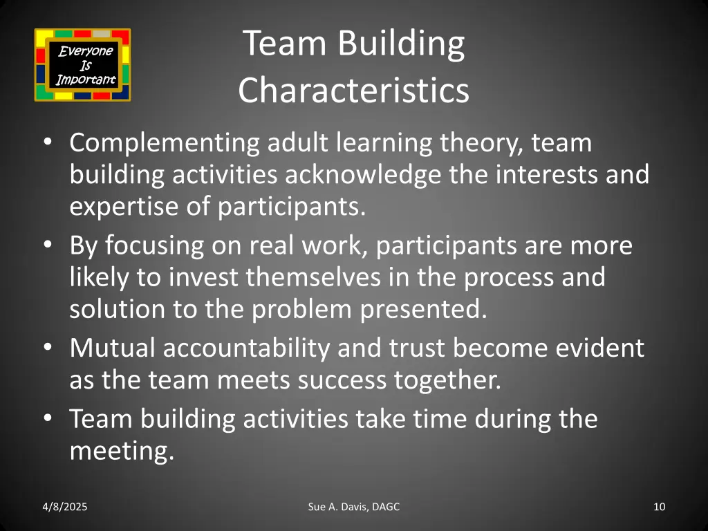 team building characteristics