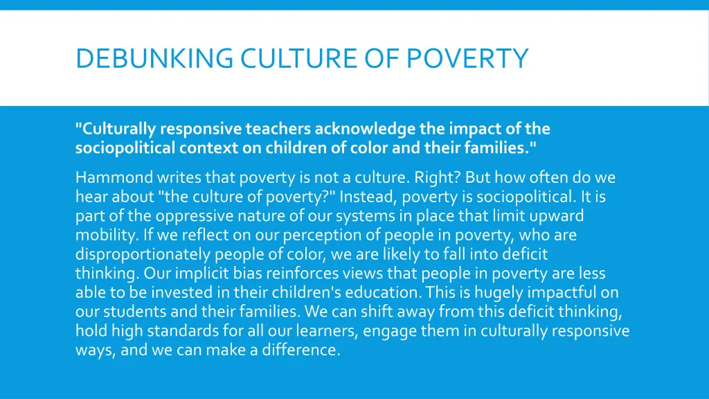 debunking culture of poverty