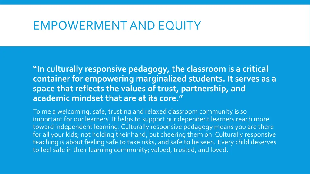 empowerment and equity