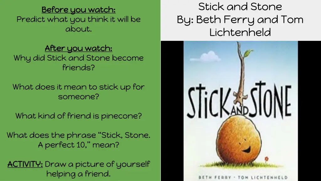 stick and stone by beth ferry and tom lichtenheld