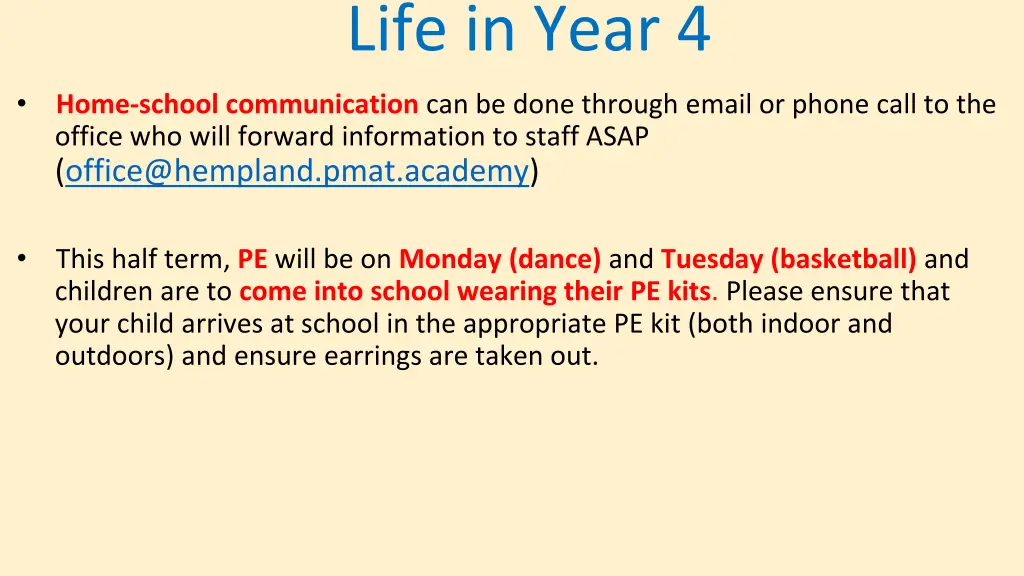 life in year 4 1