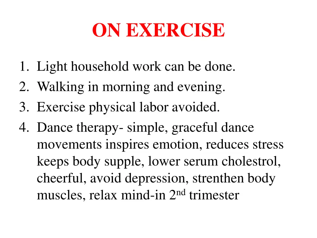 on exercise