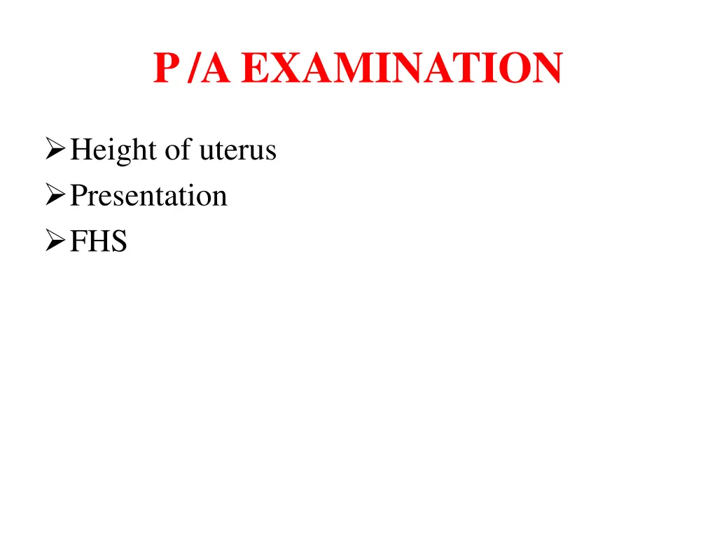 p a examination