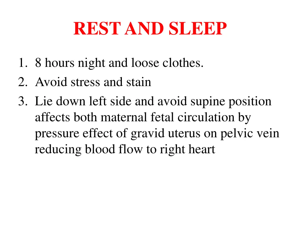 rest and sleep