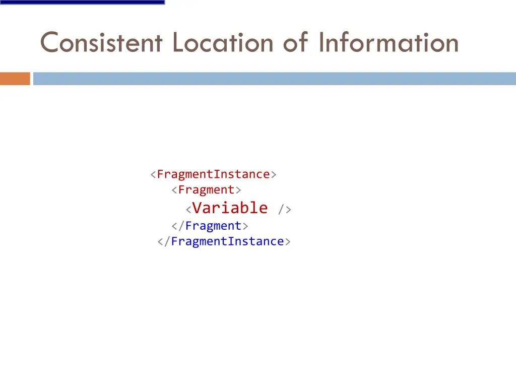 consistent location of information