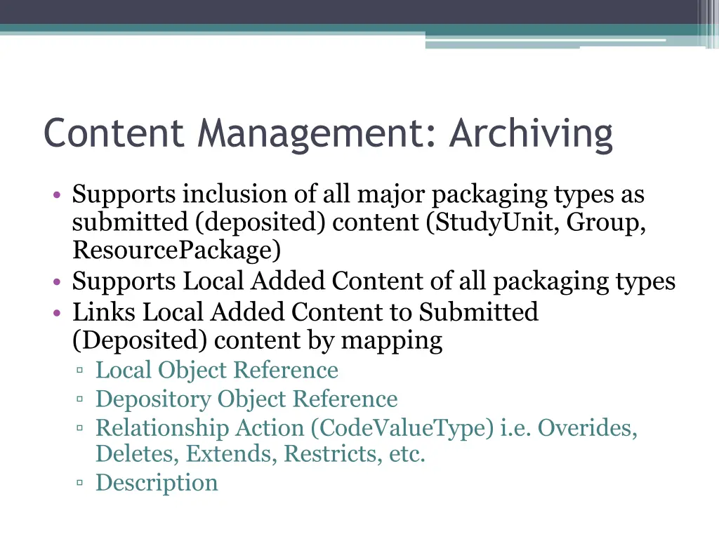 content management archiving