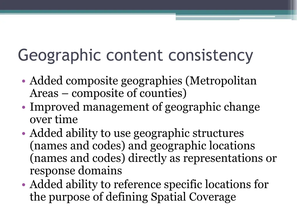 geographic content consistency