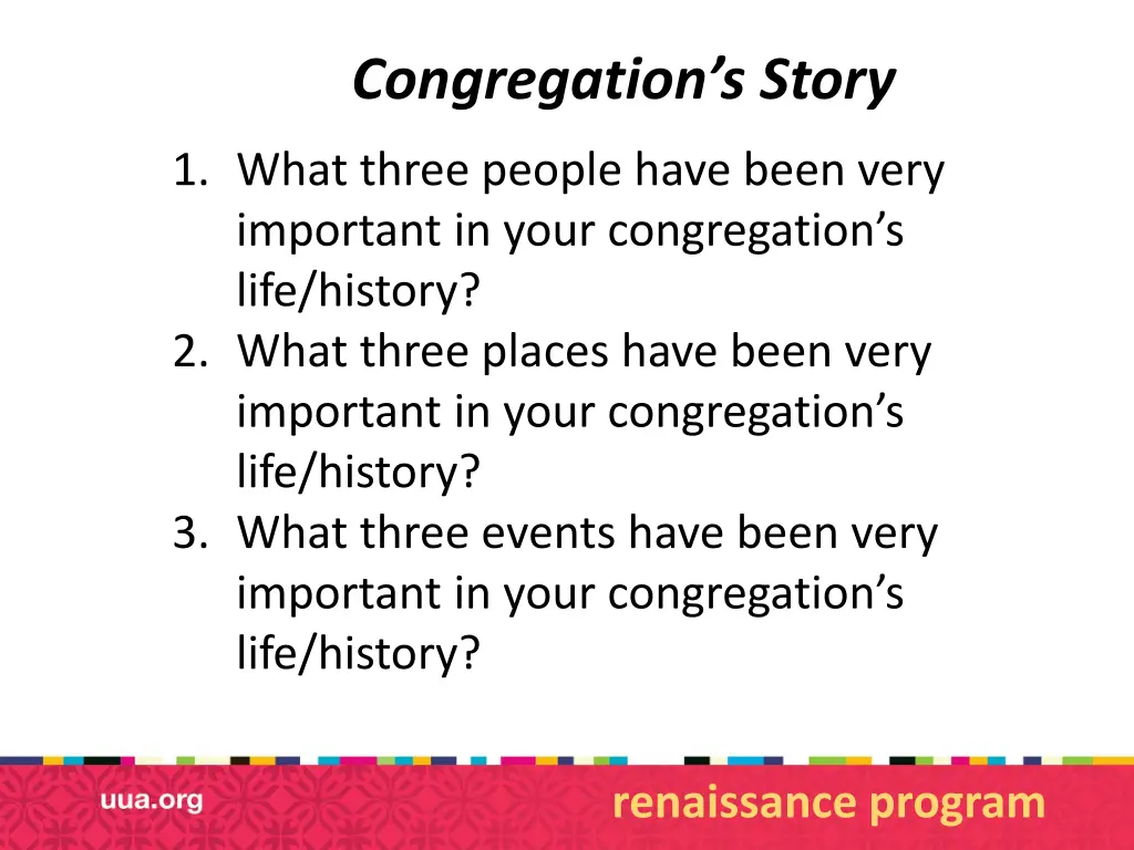 congregation s story