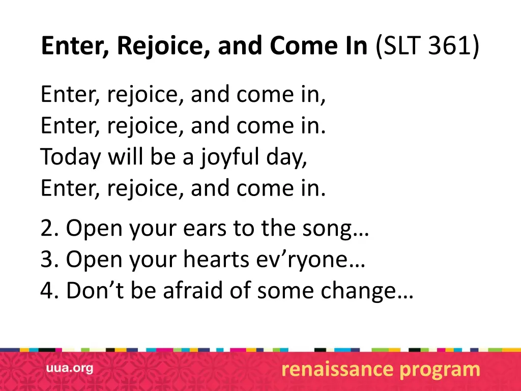 enter rejoice and come in slt 361