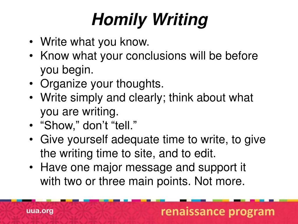 homily writing