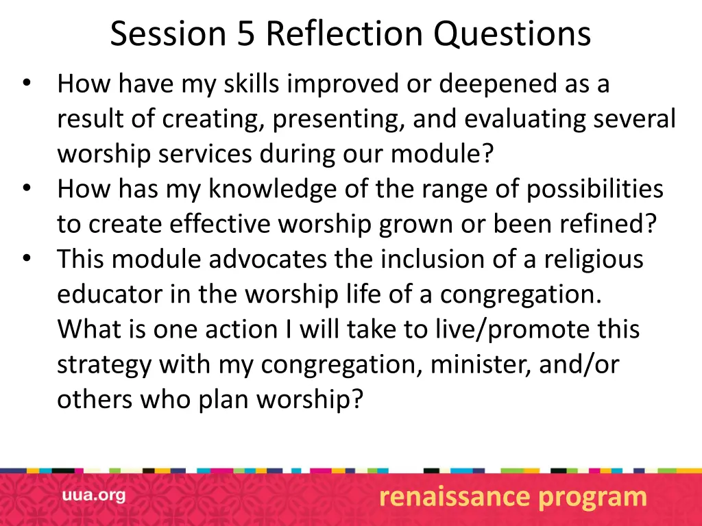 session 5 reflection questions how have my skills