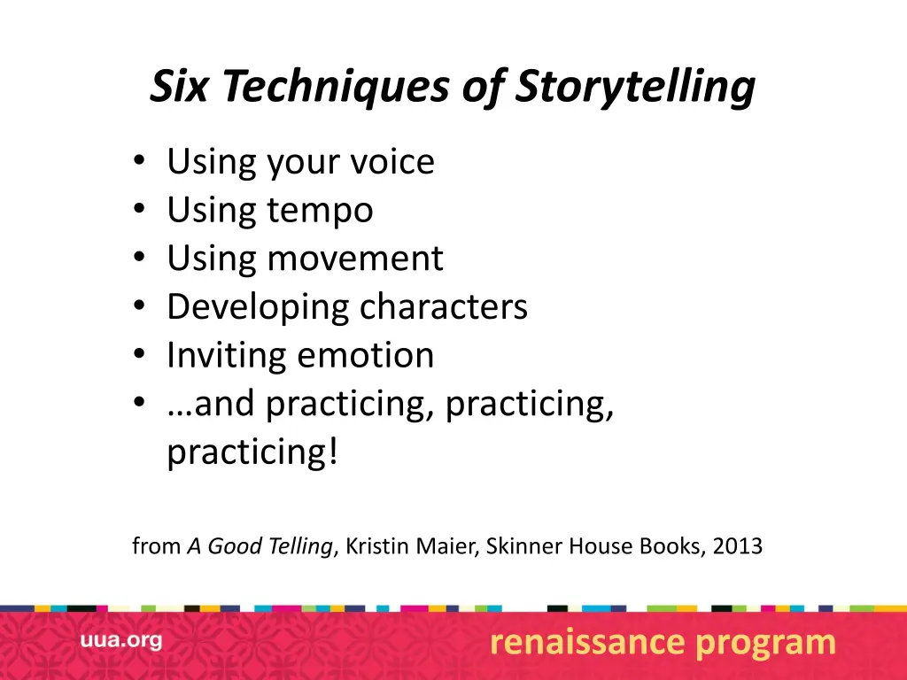 six techniques of storytelling