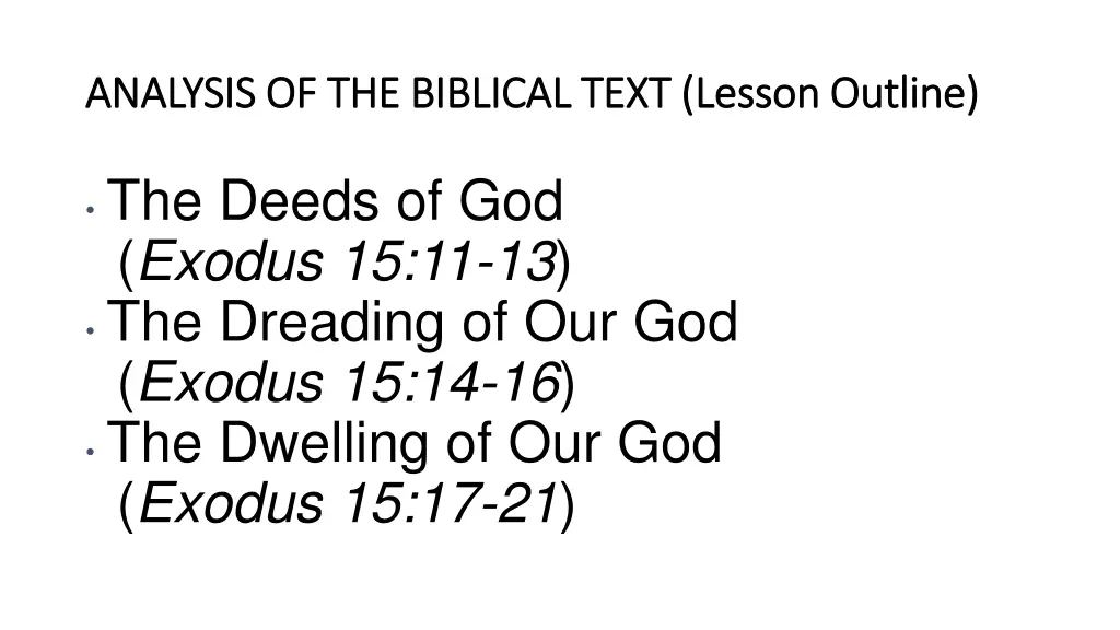 analysis of the biblical text lesson outline