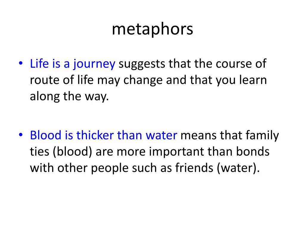 metaphors