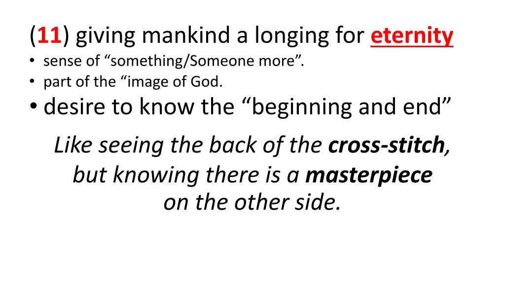 11 giving mankind a longing for eternity sense