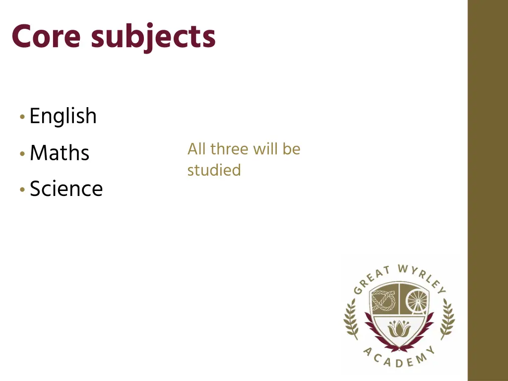 core subjects