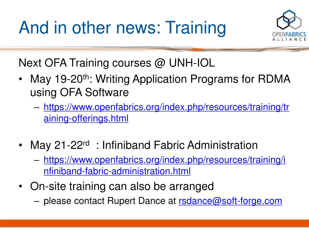 and in other news training
