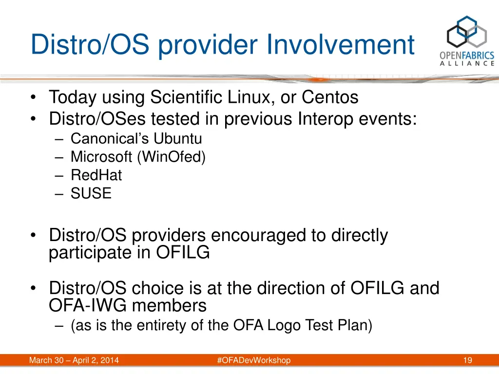 distro os provider involvement