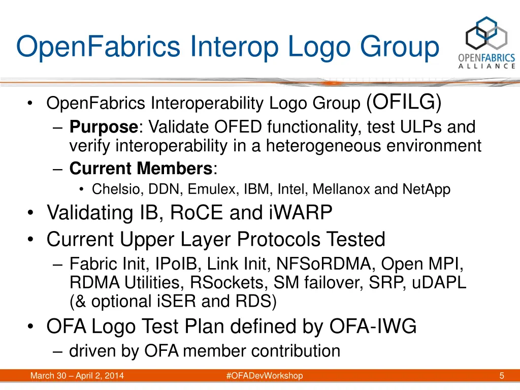 openfabrics interop logo group