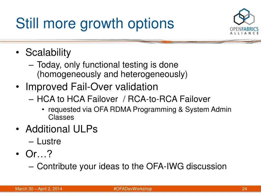 still more growth options