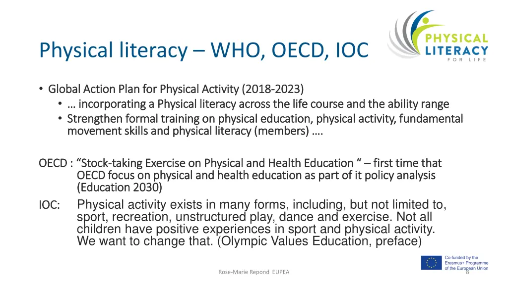 physical literacy who oecd ioc