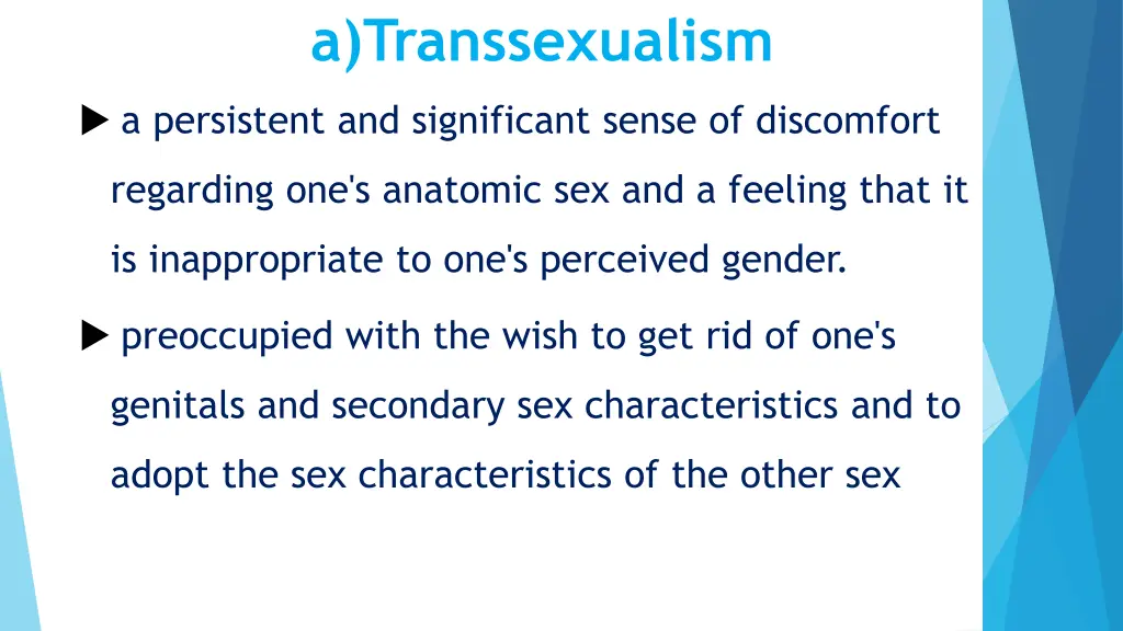 a transsexualism